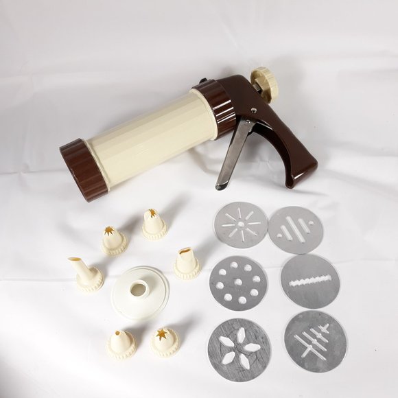 Cookie Press 6 Plates 6 Tips - Picture 1 of 9